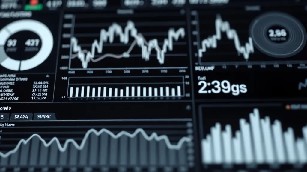 A technical close-up of a digital dashboard showing financia